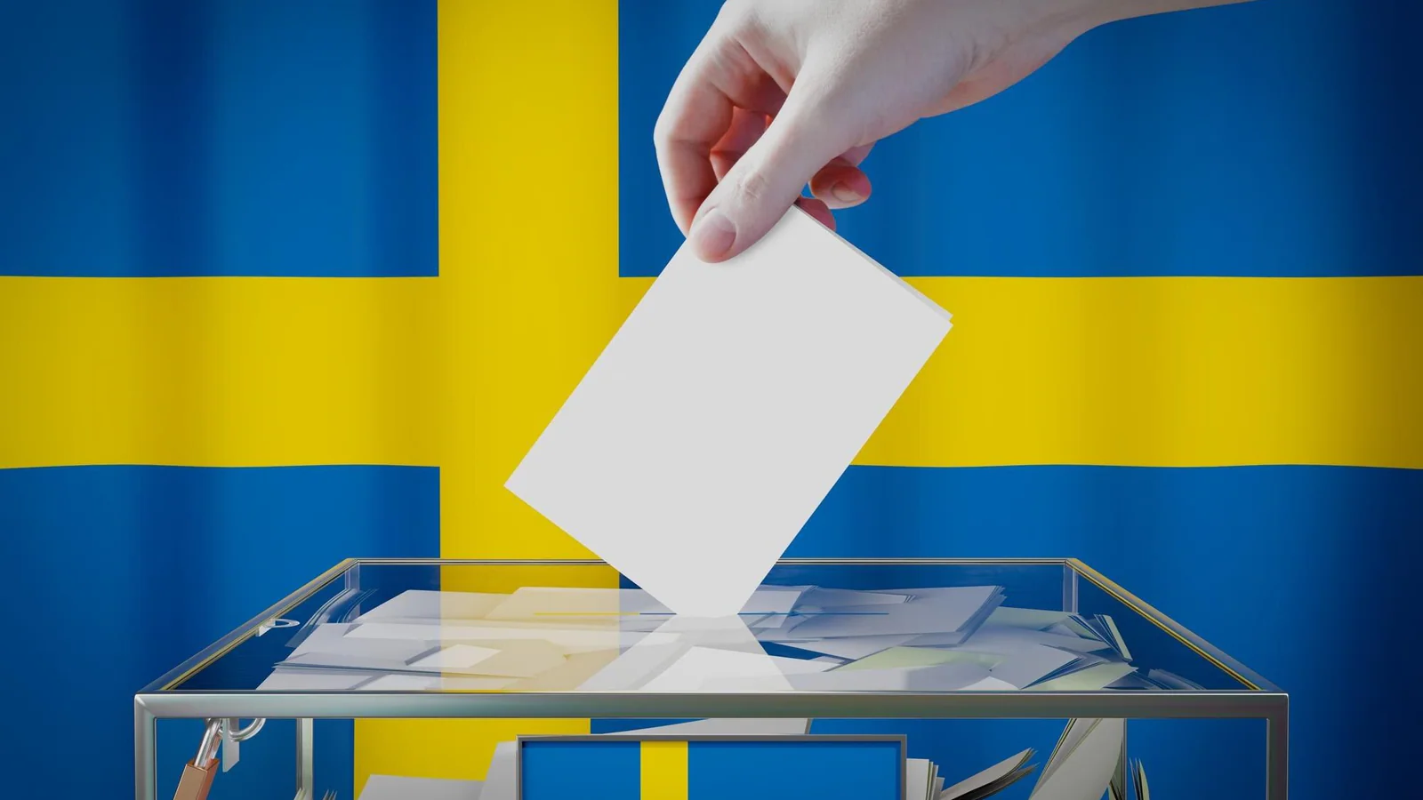 Illustrationsbild av svensk röstning med flagga och valsedel inför riksdagsvalet 2026