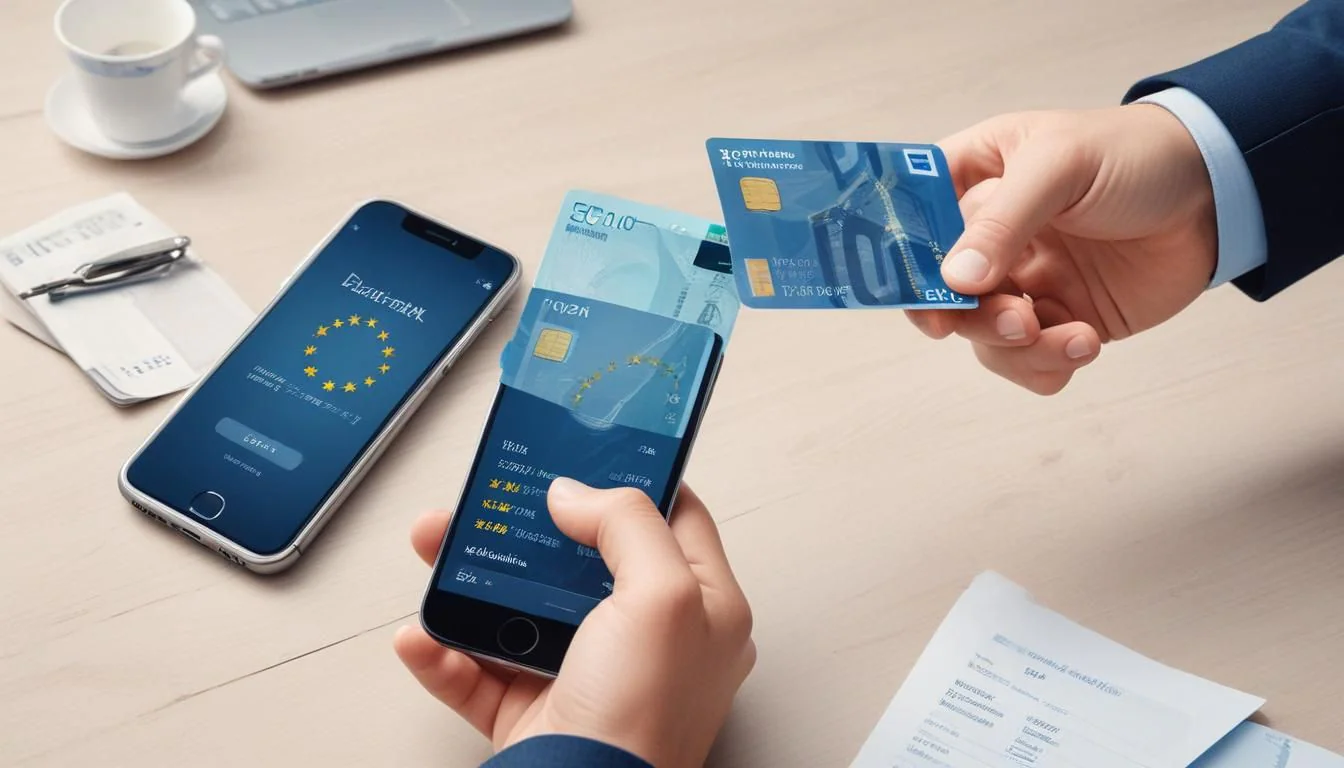 Mobil banköverföring i euro som illustrerar SEPA Instant och mottagarkontroll