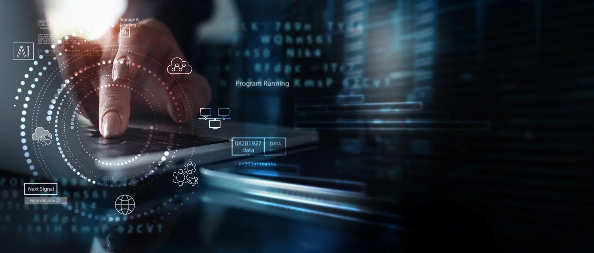 Illustrationsbild av datacenter och digital infrastruktur till artikeln om Googles AI-satsning i Finland