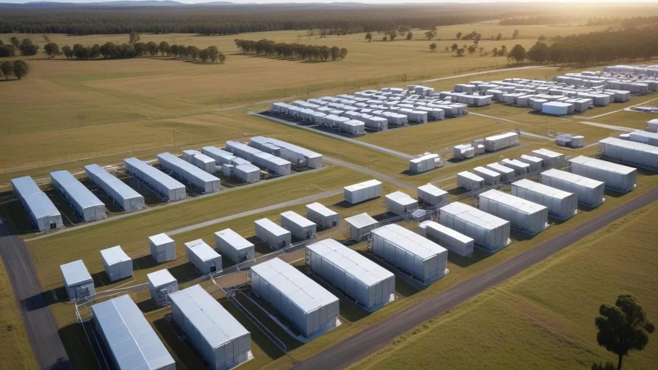 Illustration av ett storskaligt datacenter och digital infrastruktur i Australien