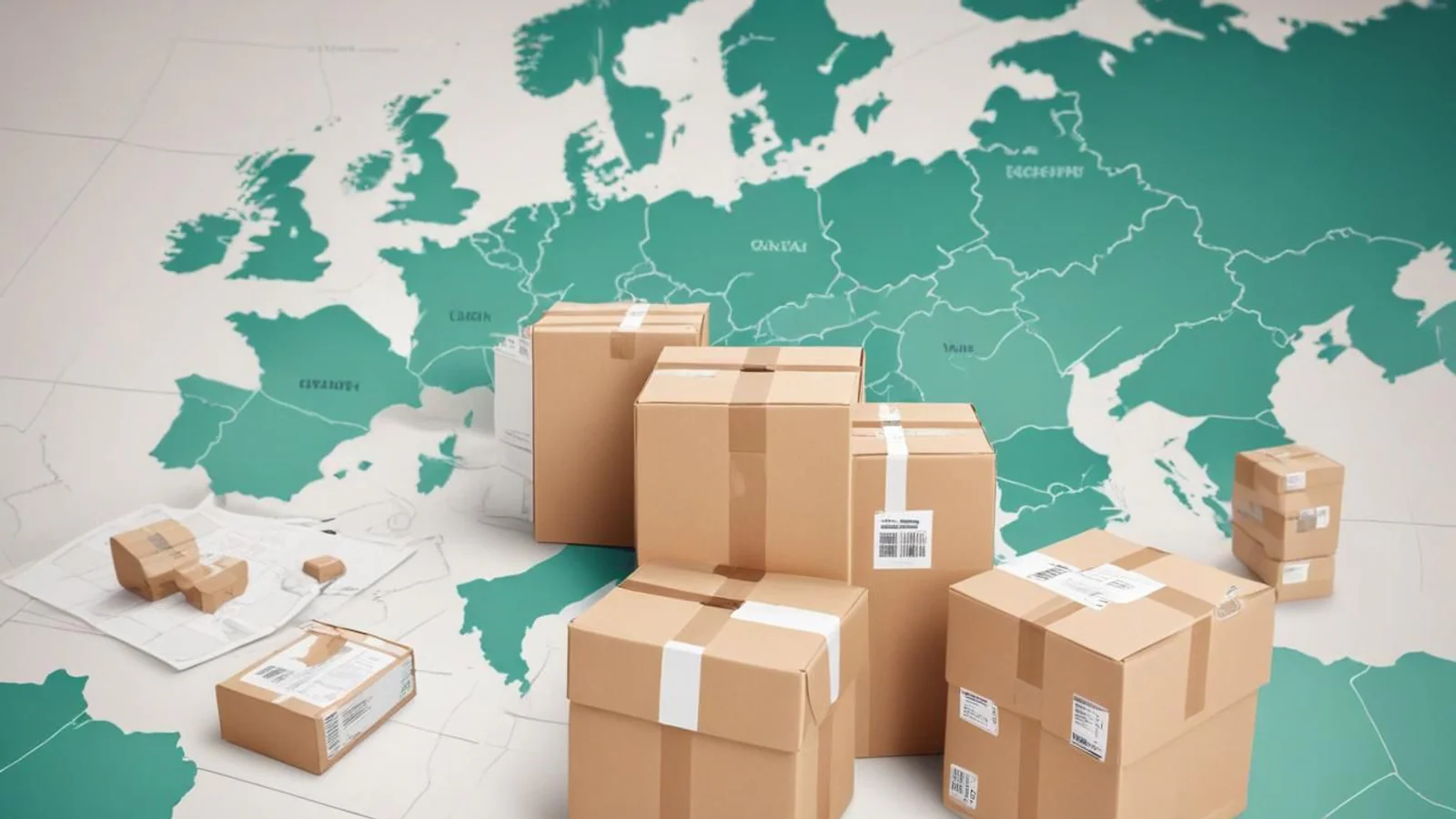 Paket, produktetikett och e-handel som illustrerar GPSR och produktsäkerhet vid dropshipping till EU
