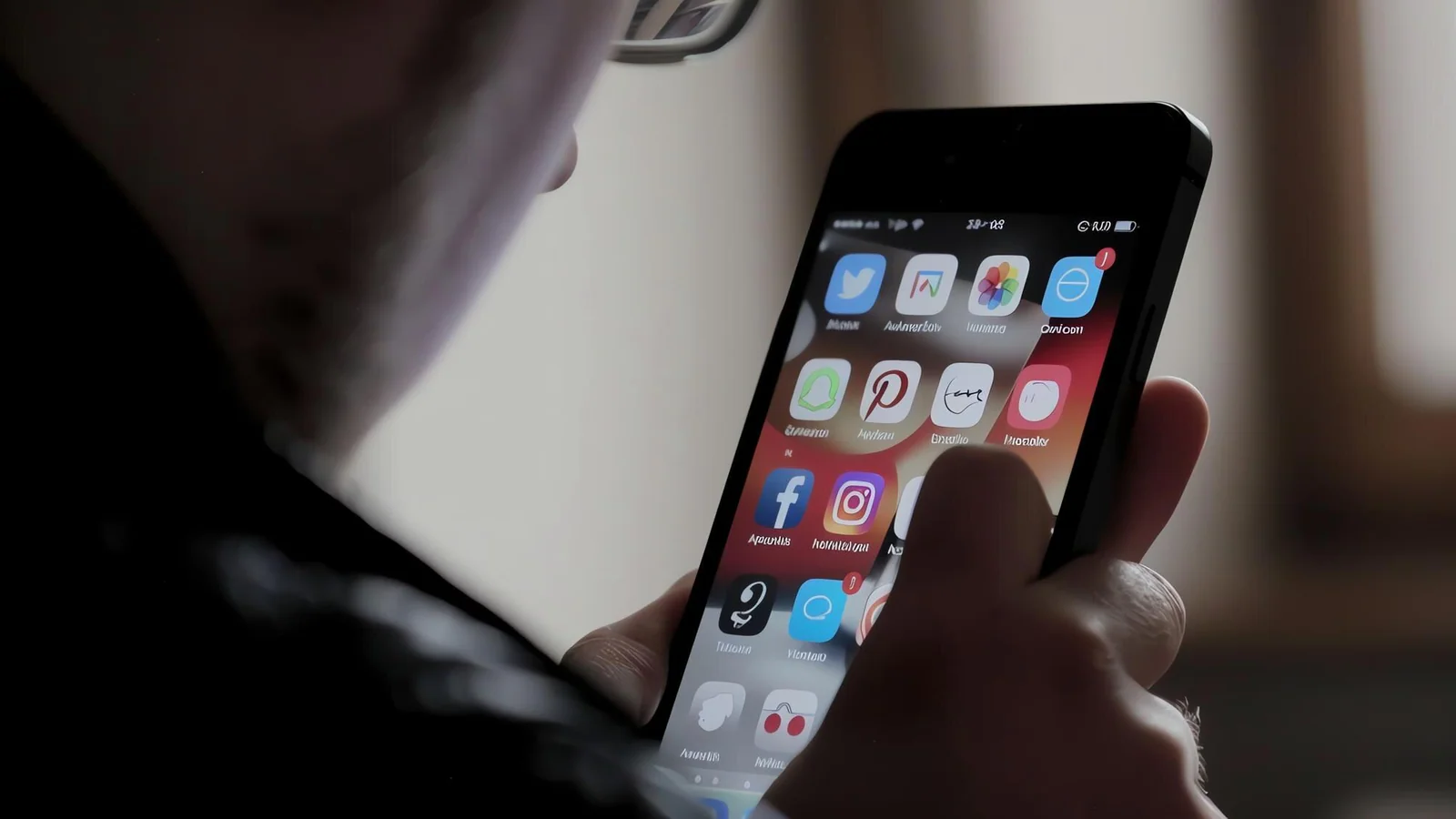 Person scrollar bland sociala medier på en smartphone – illustration till portugisisk rättsprocess om plattformsdesign