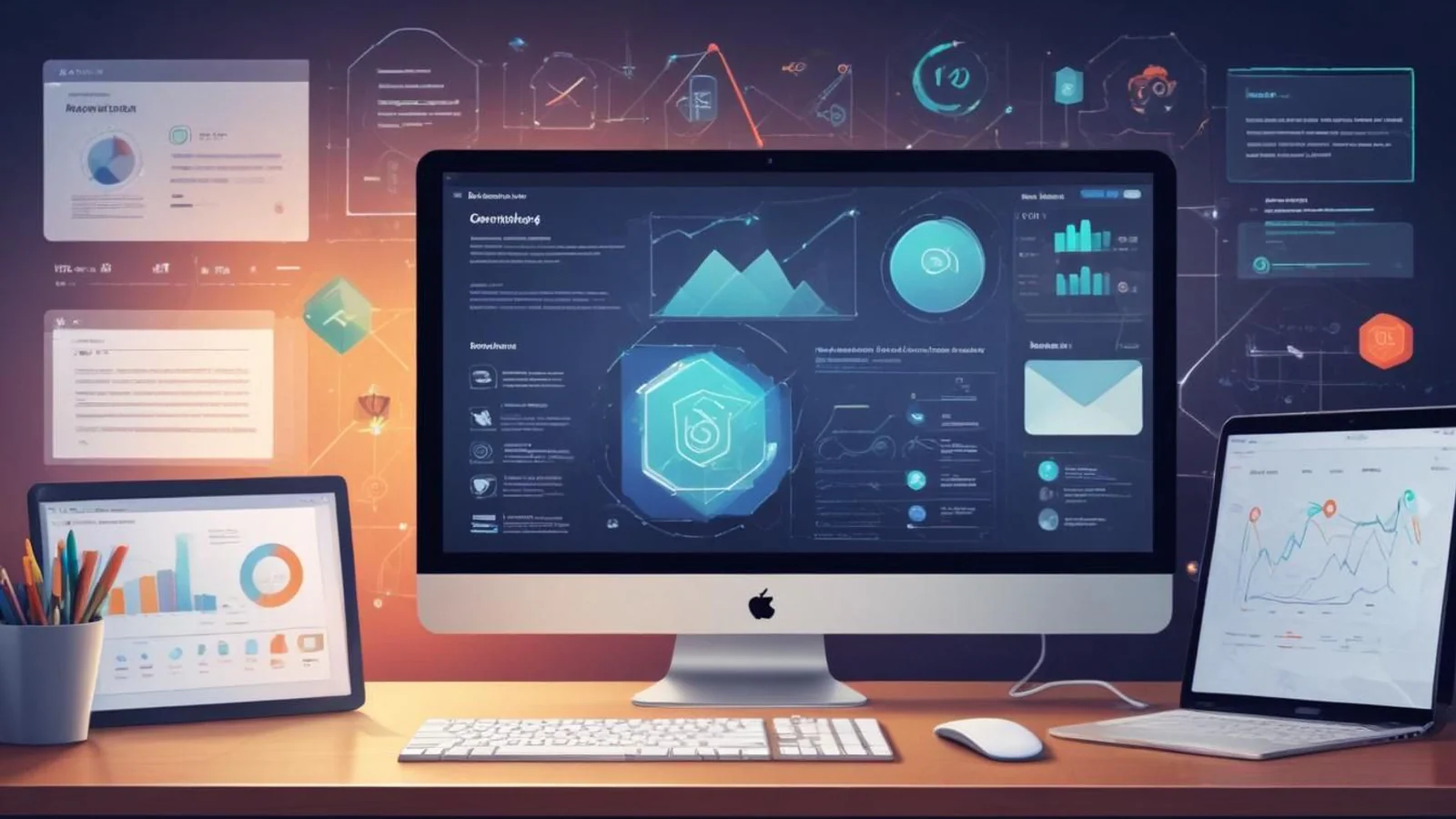 E-postdashboard med leverans- och ryktessignaler som illustrerar Google Postmaster Tools