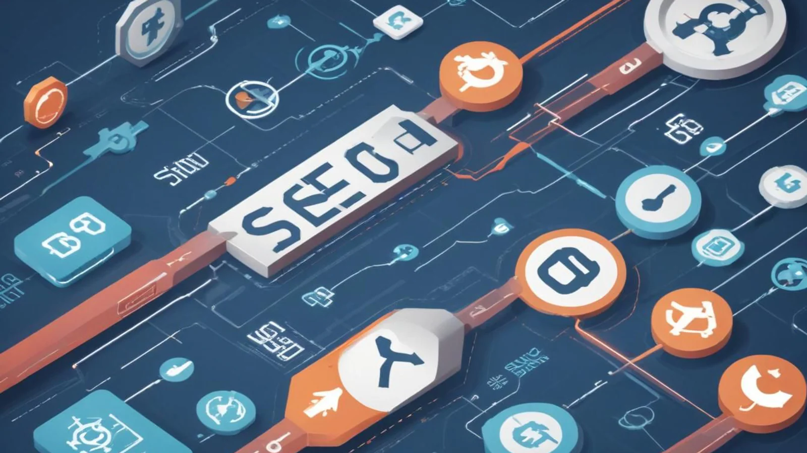Teknisk illustration av crawling och indexering som visar skillnaden mellan robots.txt och noindex